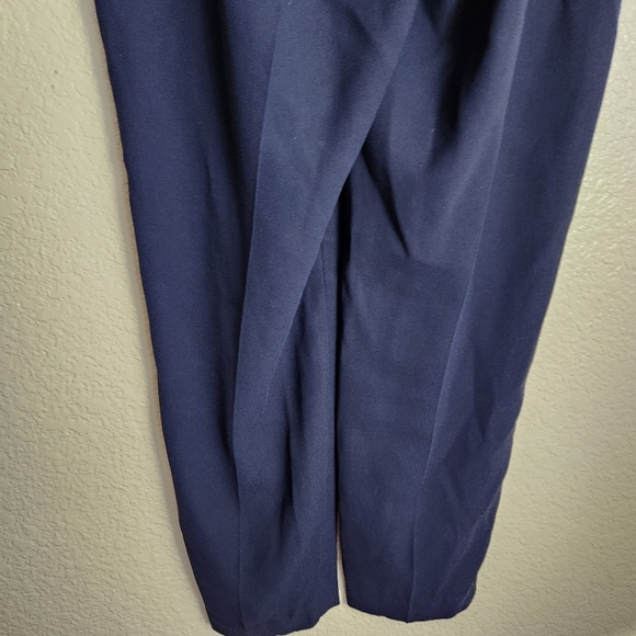 Express Blue High Rise Ankle Paperbag Pants - Picture 7 of 8